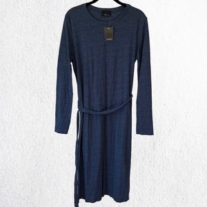 New Lumiere Waist Tie Sweater Dress